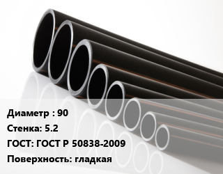Труба полиэтиленовая 90х5.2 ГОСТ: ГОСТ Р 50838-2009 гладкая, м, 17.6, по запросу цена от 423.65 ₼ / м, где купить, условия доставки в Баку и Бакинская области